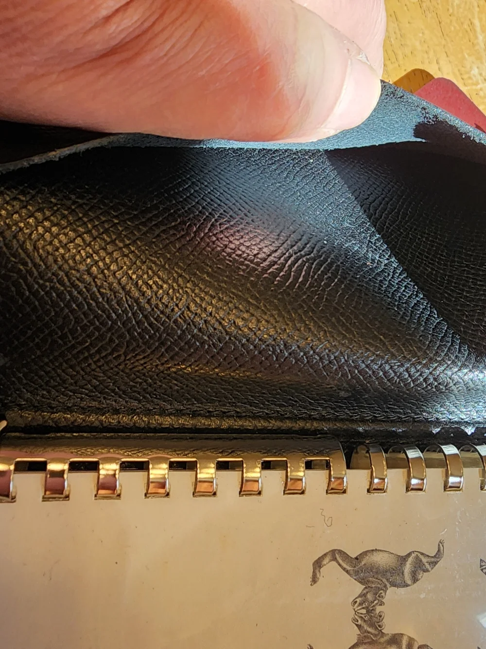 black leather Hermès agenda cover With COA